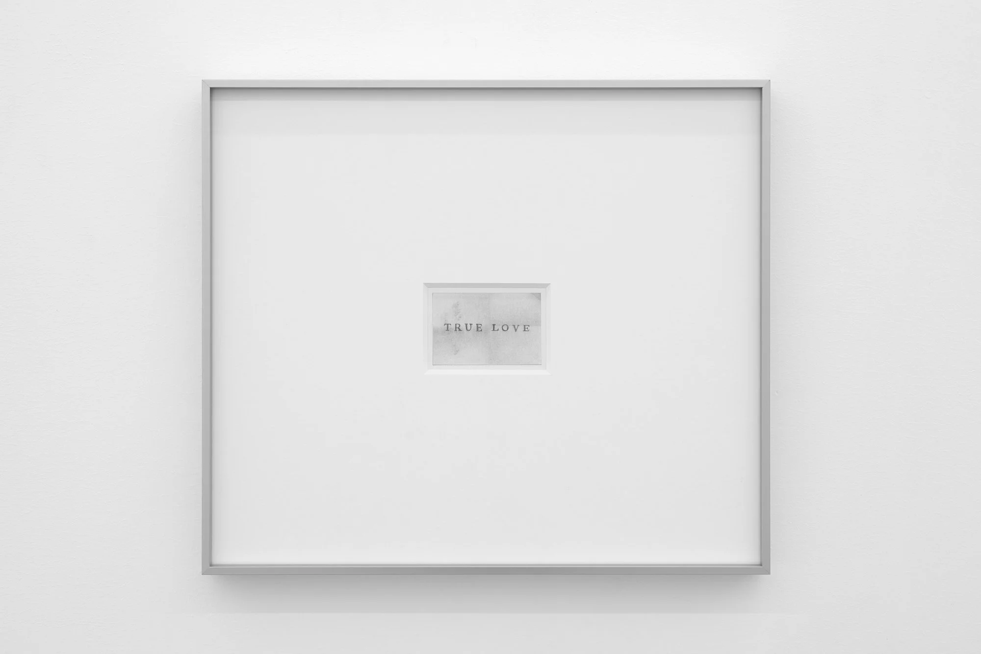 𝘛𝘳𝘶𝘦 𝘓𝘰𝘷𝘦, 2025, Graphite on paper in artist frame, Framed 15.5 x 13.5 inches, unframed 3 x 2 inches 