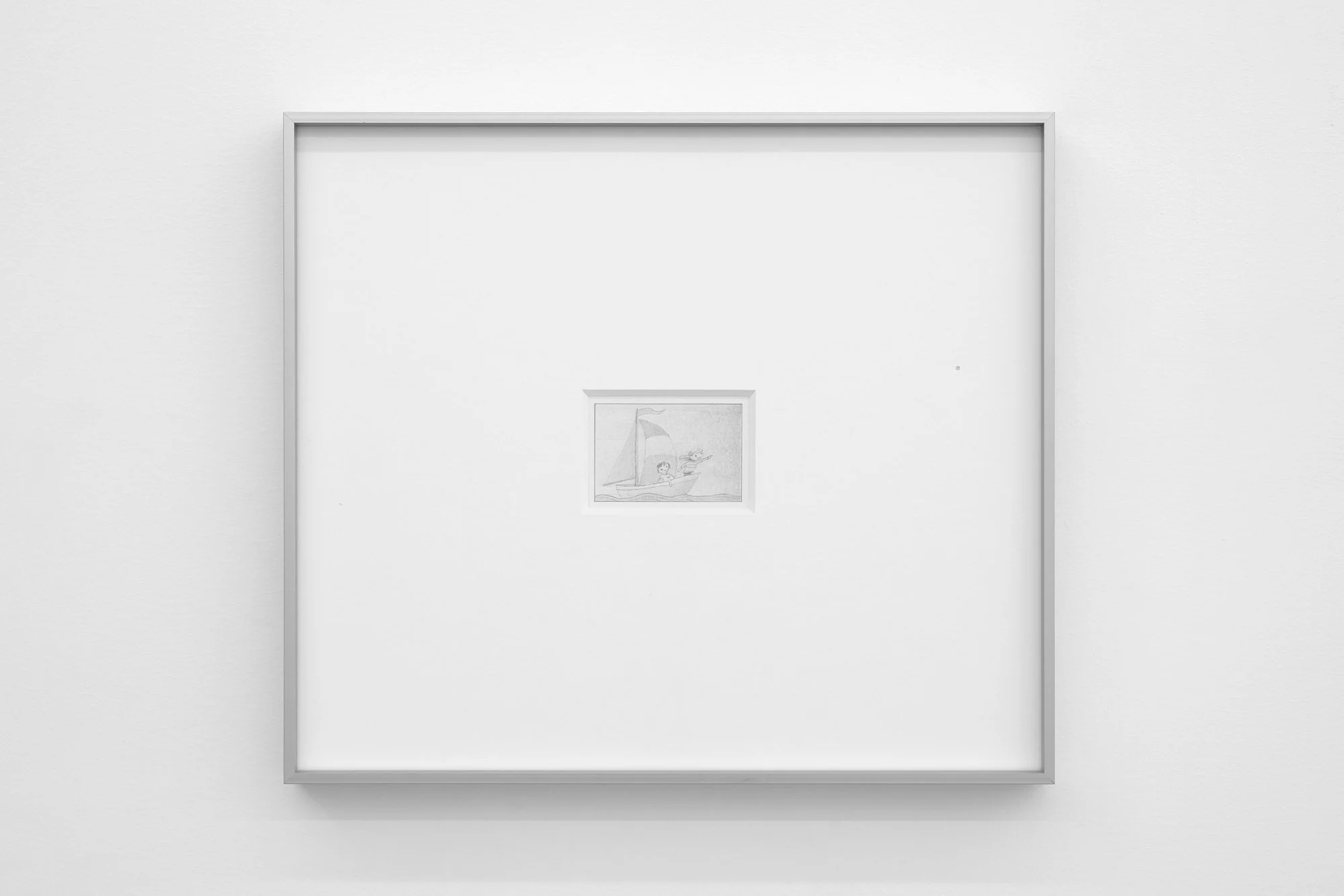 𝘚𝘢𝘪𝘭𝘰𝘳 𝘉𝘰𝘺, 2025, Graphite on paper with embedded 2mm VS1 lab-grown diamond in artist frame, Framed 15.5 x 13.5 inches, unframed 3 x 2 inches