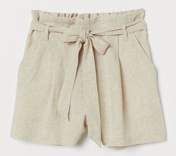 Linen bow shorts