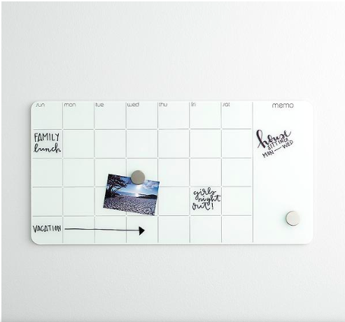 Copy of monthly Glass magnetic dry erase board