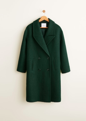 Green Double -Breasted Coat