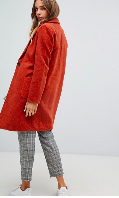 Oversized Coat In Burnt Orange