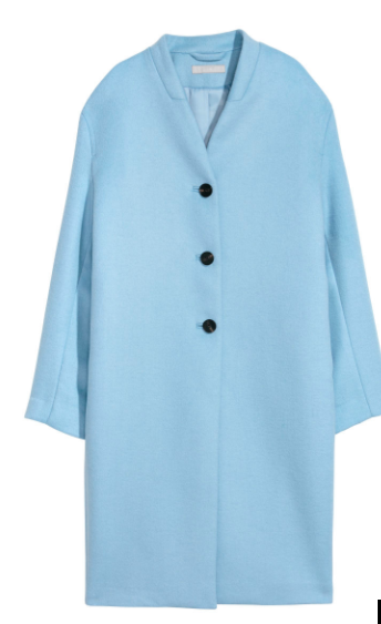 Powder Blue Wool-blend Coat