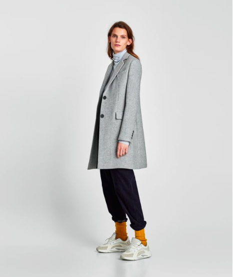 Coat With Shoulder Pads Gray