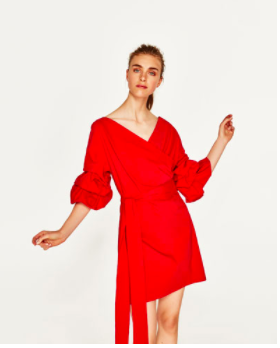 Bell Sleeve Red Dress