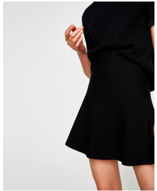 Zara black a line mini skirt 