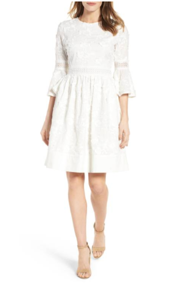 Fit and flair white dress