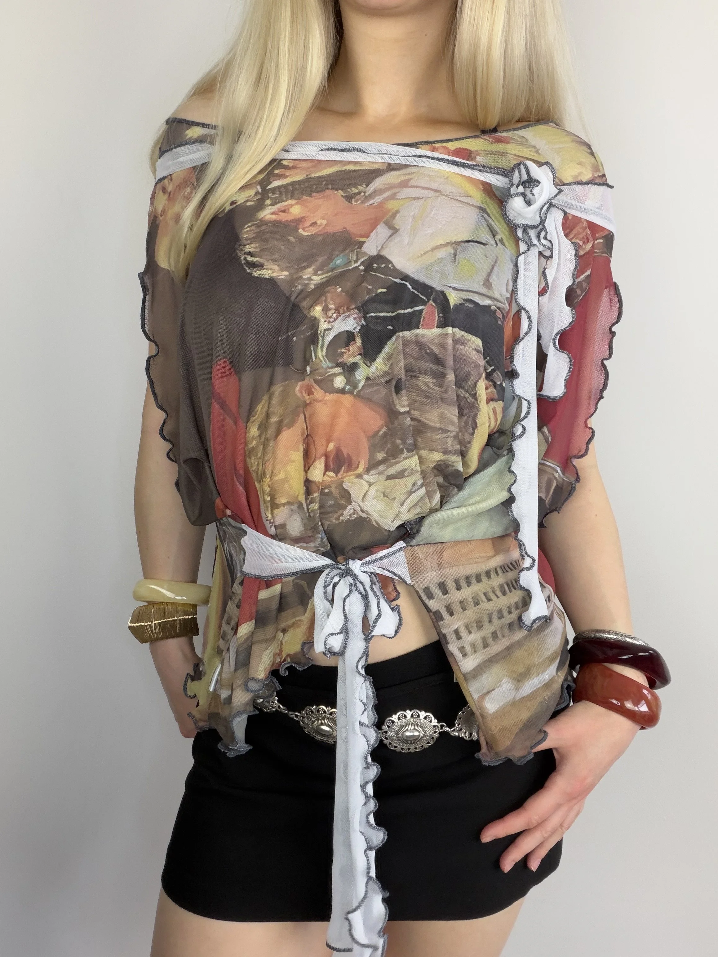 'Between Conversations' Tie Up  Slouch Top 4.0