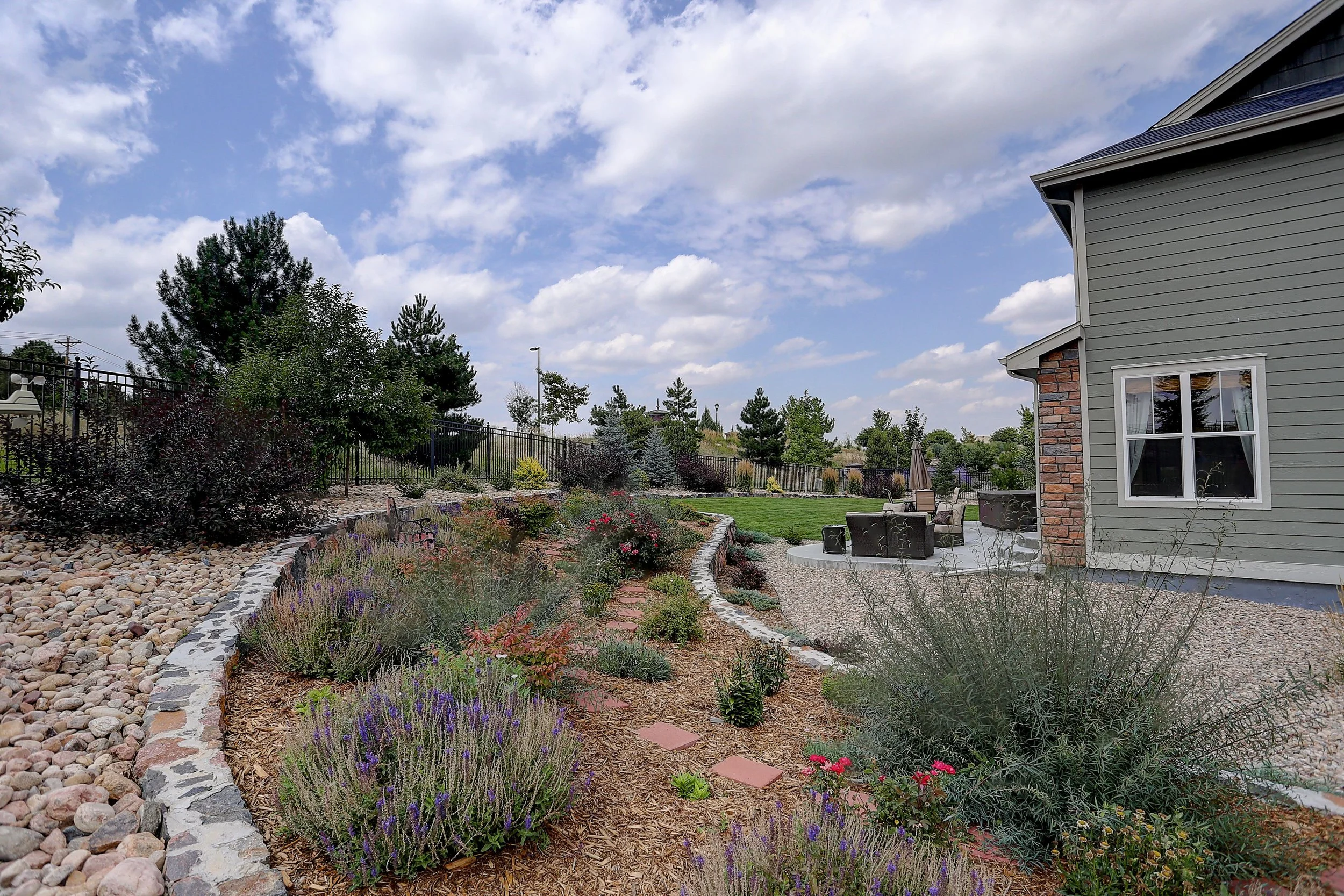 A drought tolerant garden with a xeriscape theme that can hold up against the extreme weather conditions Texas has been facing more and more each year.