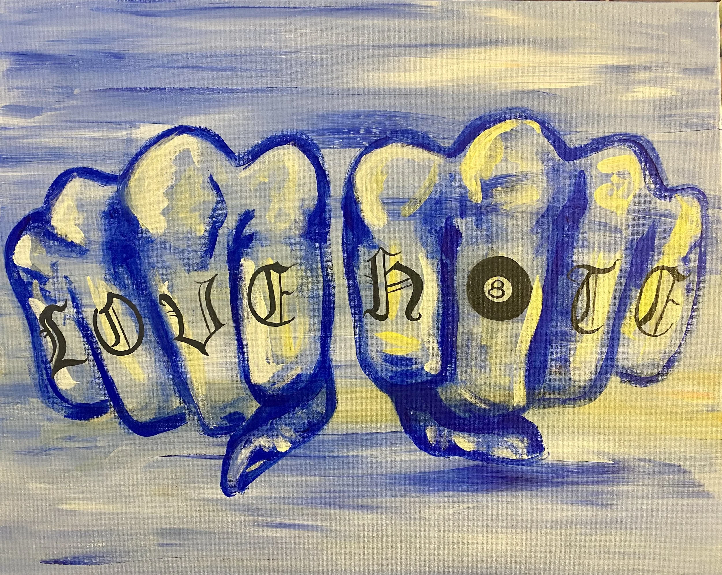Love Hate - 16x20" acrylic
