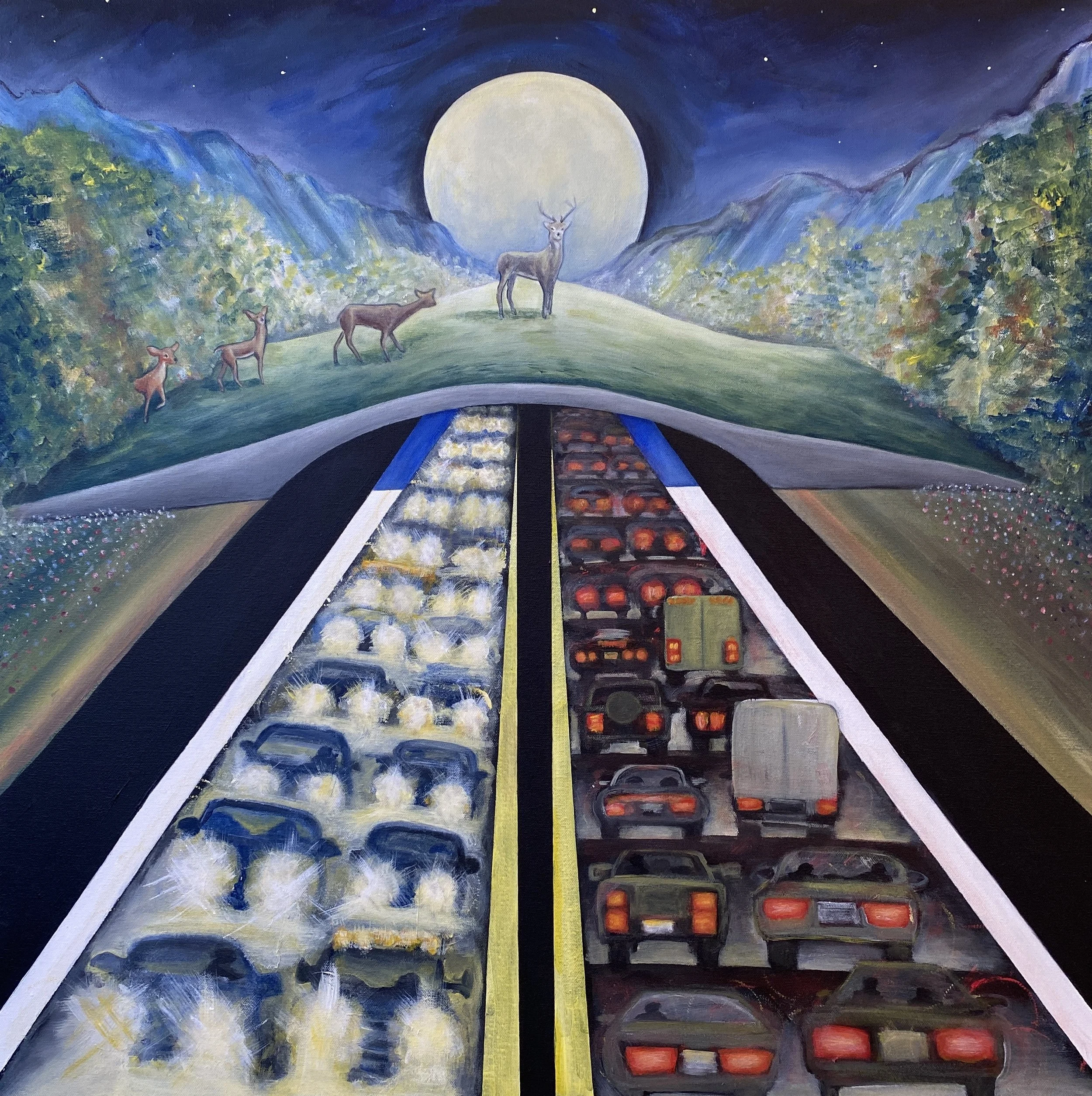 Evening Commute - 30"x30" acrylic