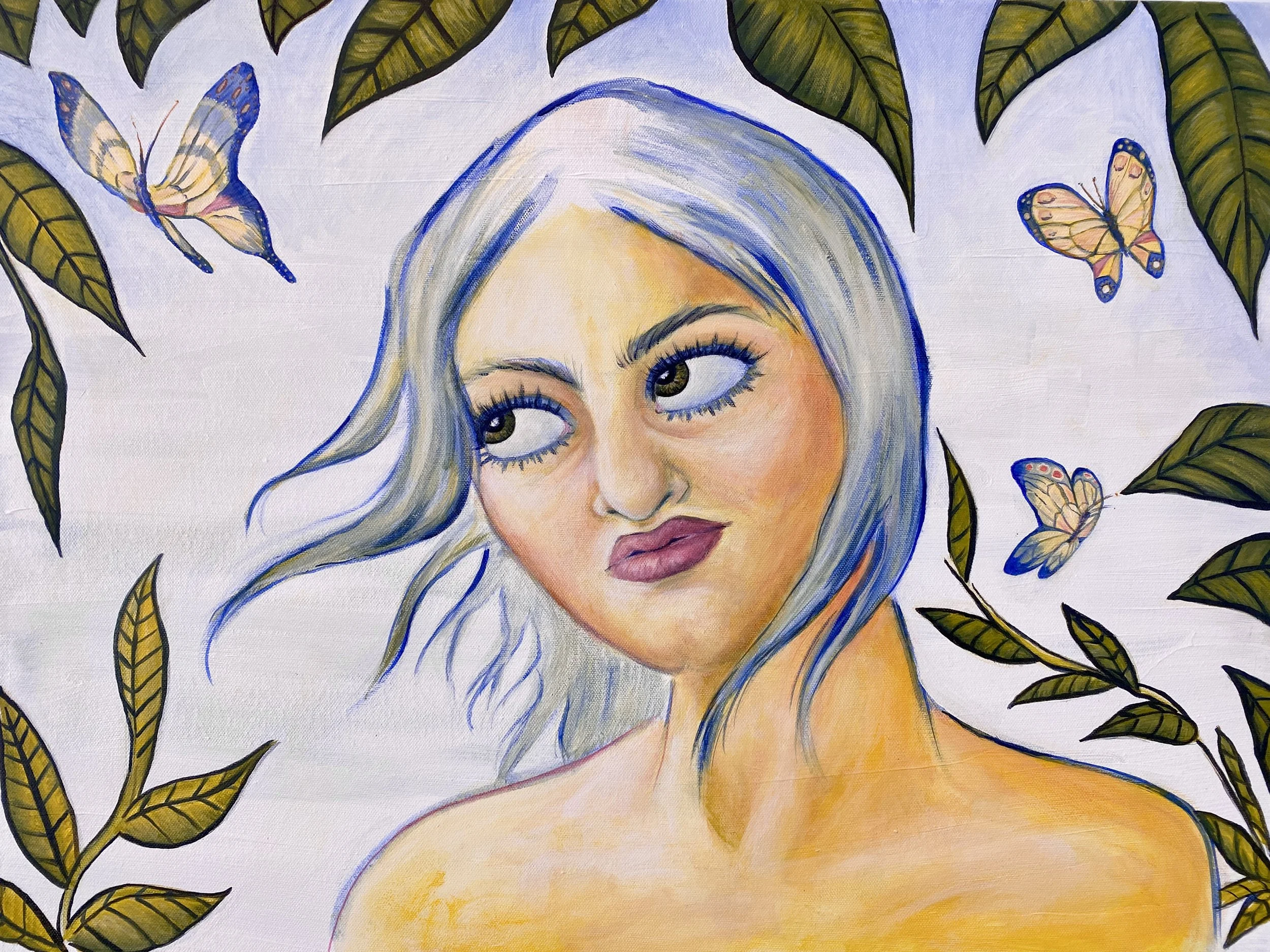 In the Butterfly Garden - 20x24" acrylic