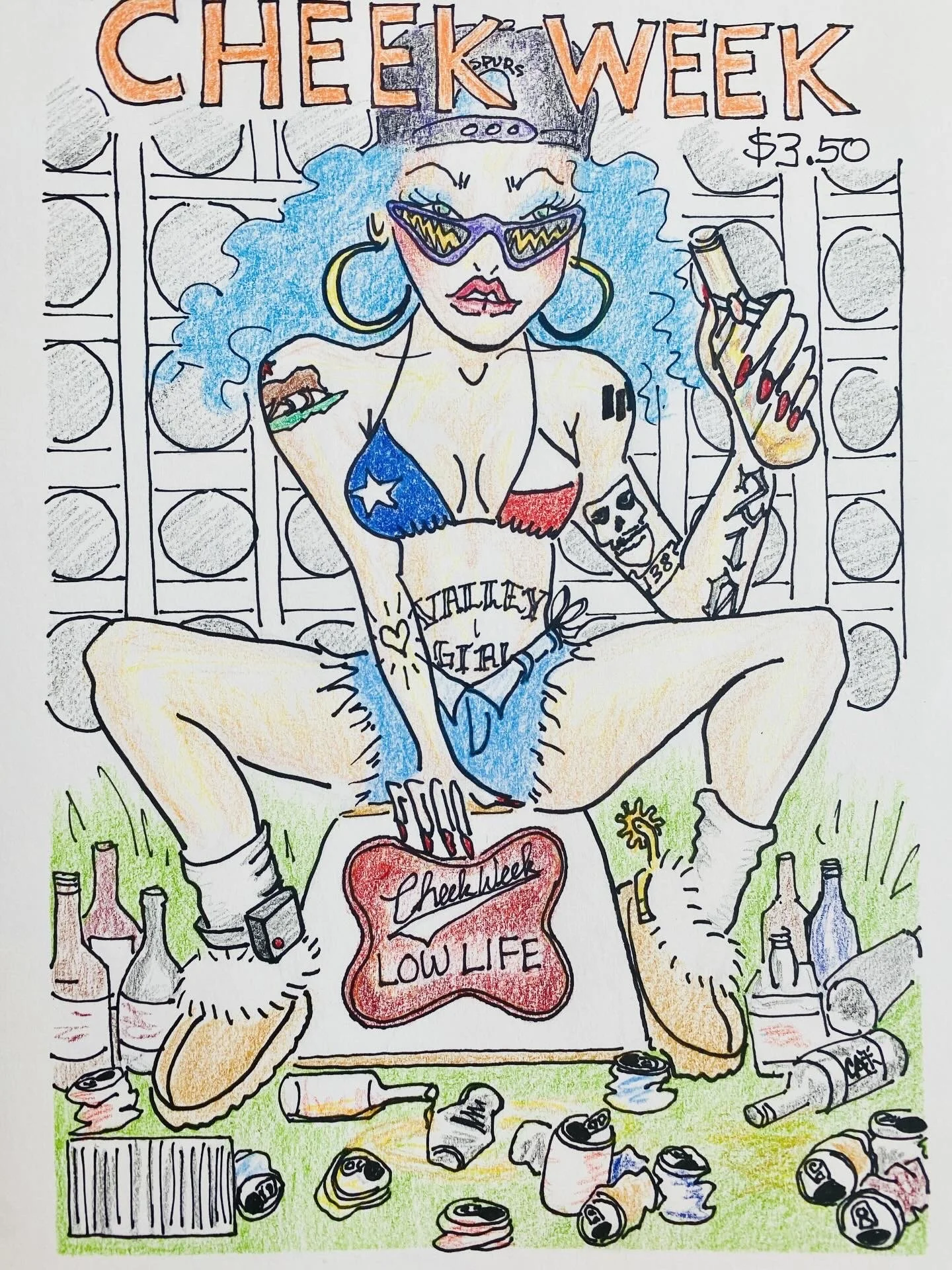 Low Life - 12x9" Original Artwork for music single by San Antonio based band, CheekWeek