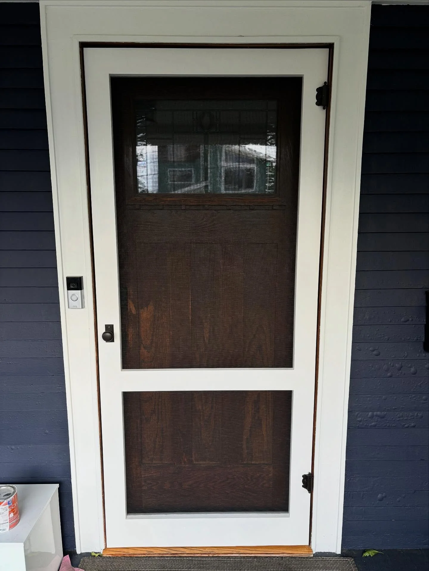 Clean, classic, and perfectly nestled into a deep jamb. This white screen door is proof that simple can be stunning. The extra depth gives it a built-in look that feels right at home while still letting the breeze roll through.
Sometimes it’s