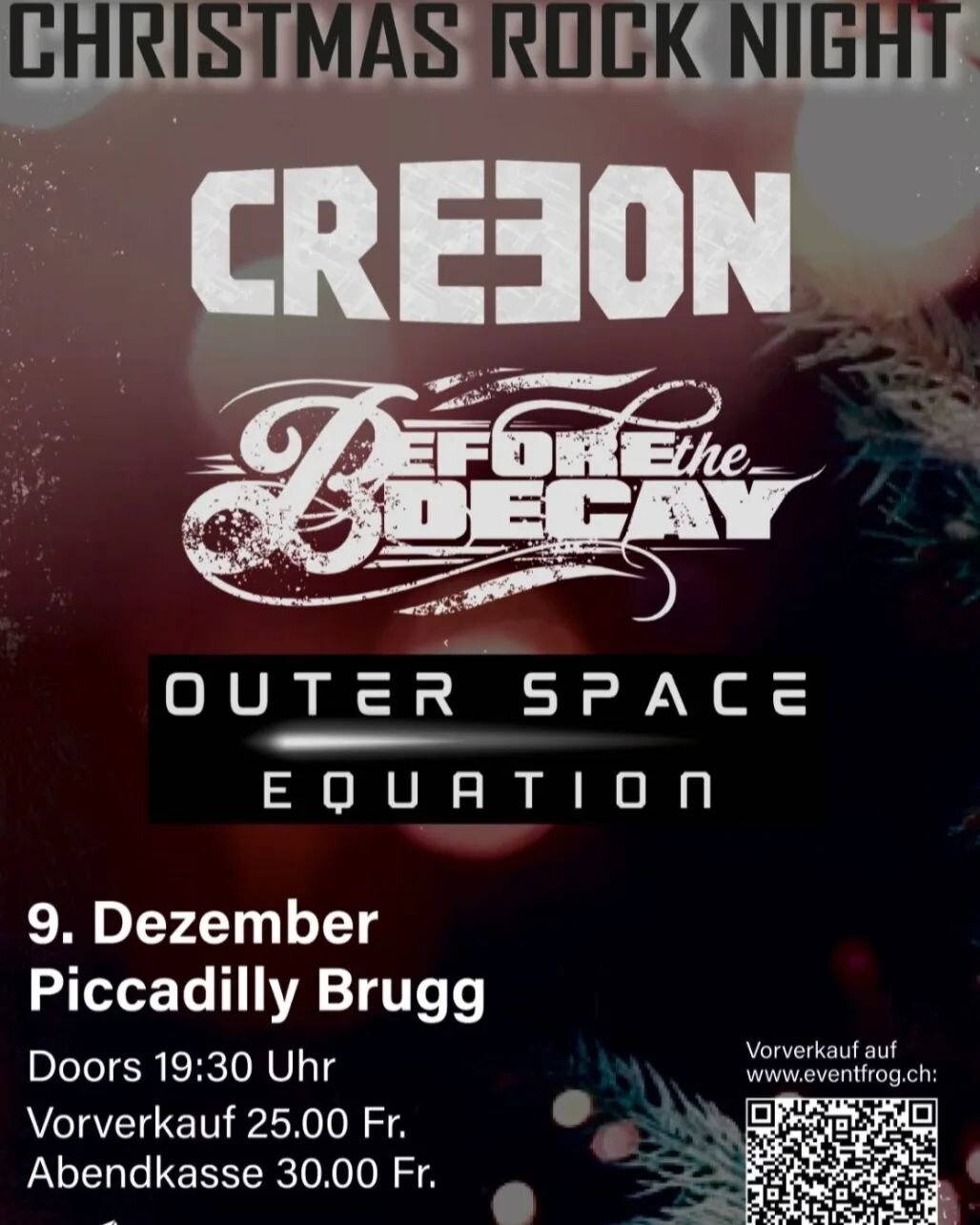 We'll play at the 9th of Dezember in Picadilly Brugg together with @creeonofficial and @outerspaceequation!🔥

May the breakdown be with you 👽🤘👽

Pre sales on eventfrog. Link in Bio 

Who's in?

Looking forward to each end everyone of you partying
