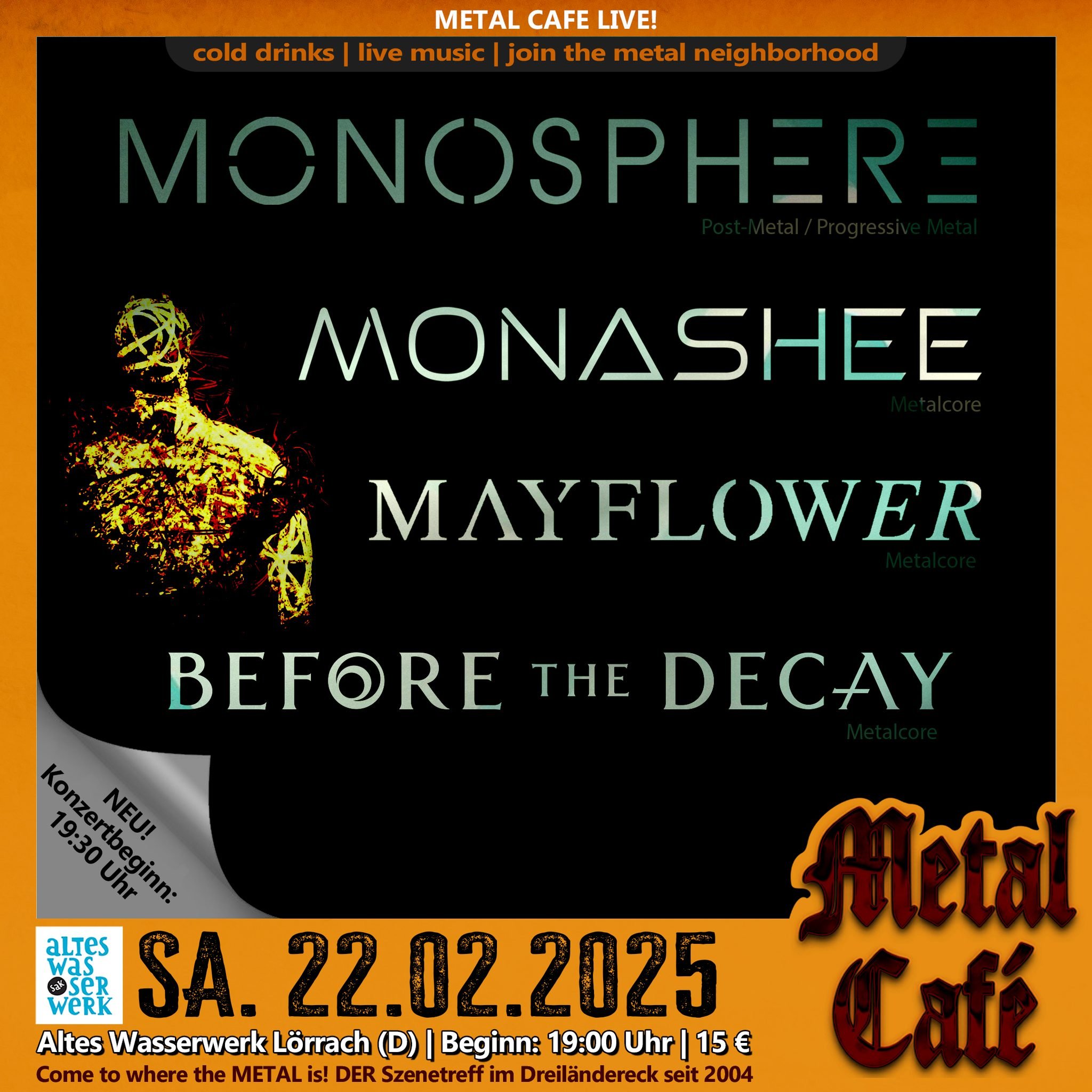 🔥Our concert streak continues🔥

➡️ Next show in Metal Caf&eacute; L&ouml;rrach

together with:
@monosphereband 
@monasheeofficial 
@mayflowerxofficial 

See you there!