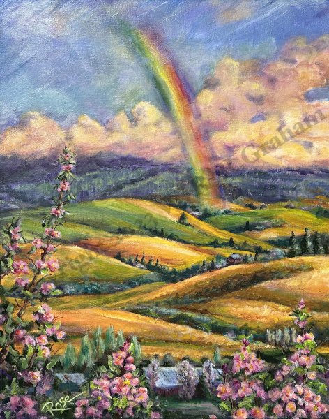 Rainbow (Over Paradise Ridge)- 24x30, Acryic on Canvas, 2024