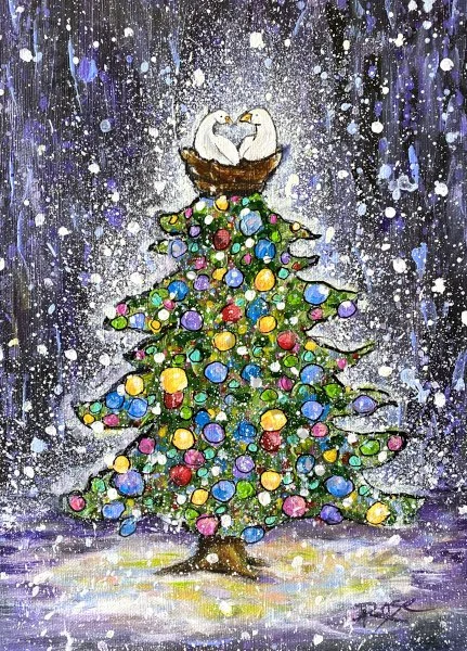 Pair In Tree, 11x14, 2023