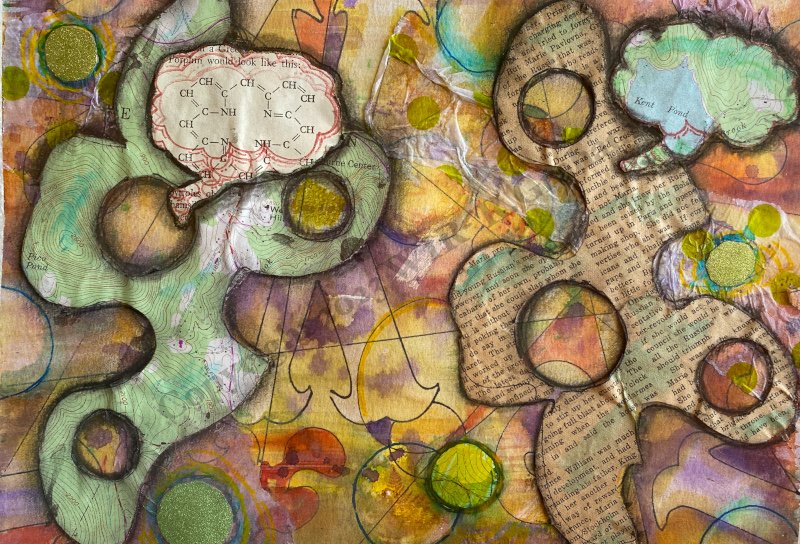 Conversation- What we say vs. what we think,
8x10, Collage-Mixed Media