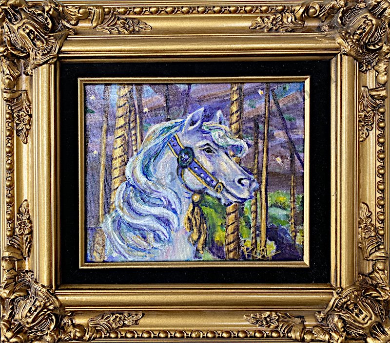 Carrousel Horse 2, 8x10 Acrylic on Canvas, 2023