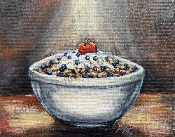 Tomato Surrounded by Blueberries, 8x10, 2026
