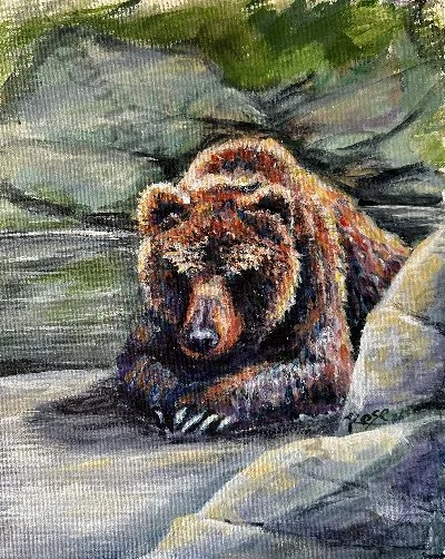 Bear, 11x14 Acrylic on Canvas board, 2026