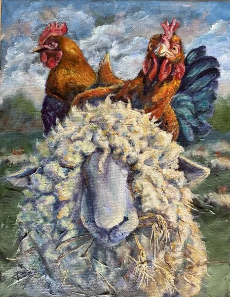 Backseat Drivers, 11x14, Acrylic on canvas, 2026- SOLD