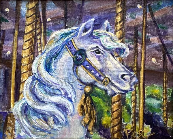 Carousal Horse, 8x10, 2023