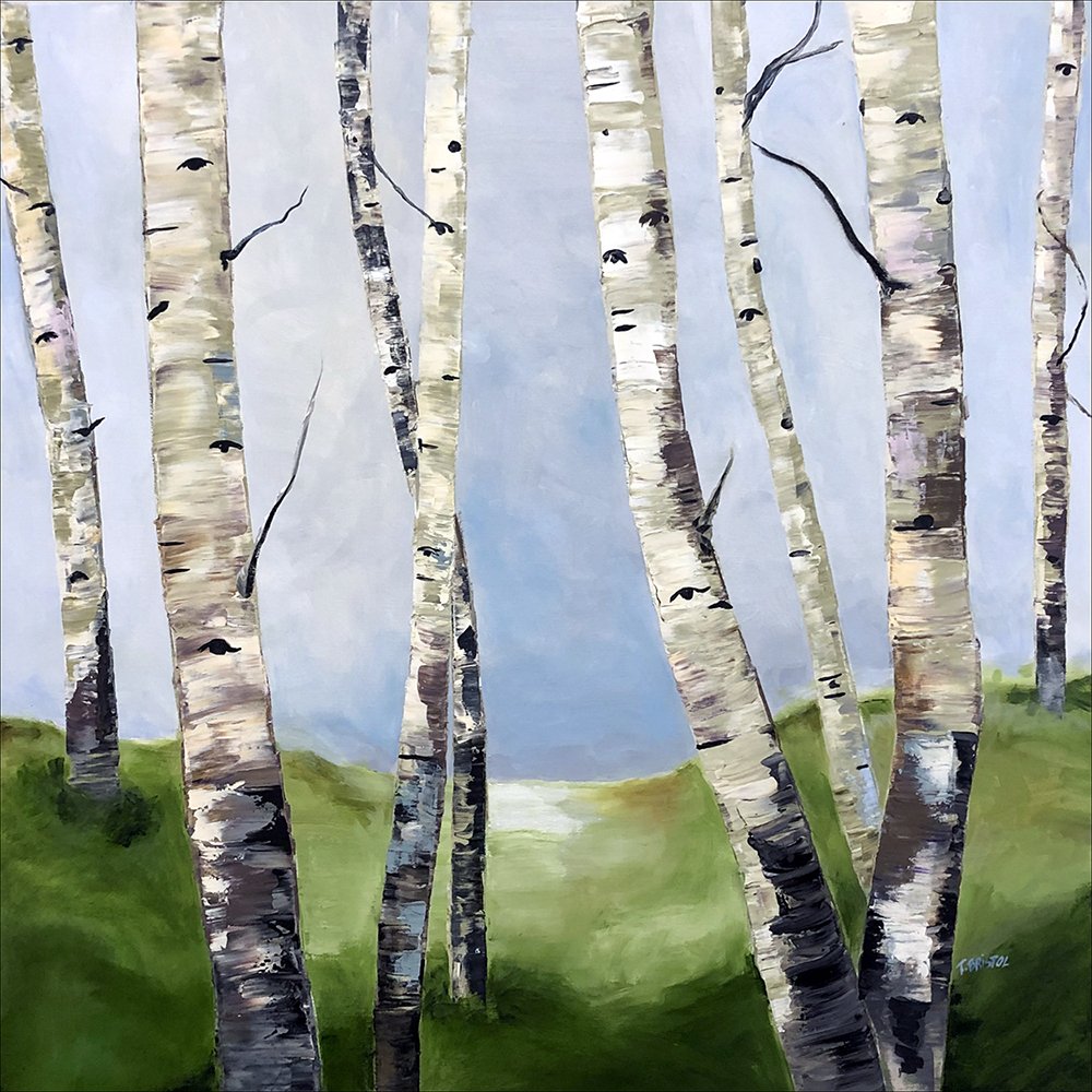 Walking Into Sunshine, 36x36 in. oil on canvas.