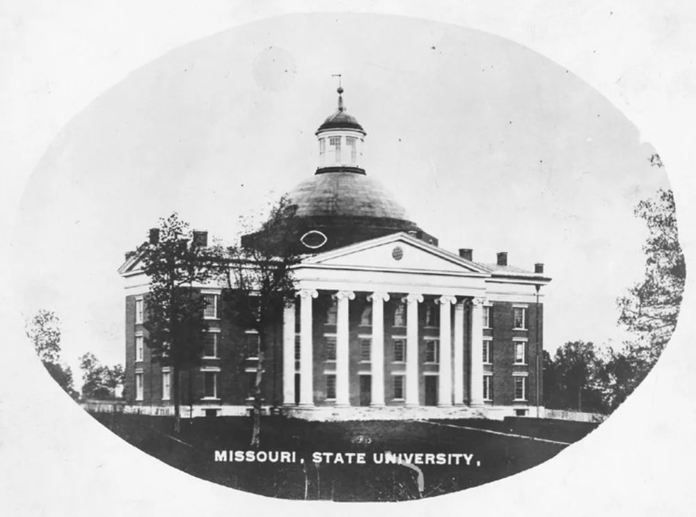 Academic Hall sometime before 1885, prior to the addition of East and West wings