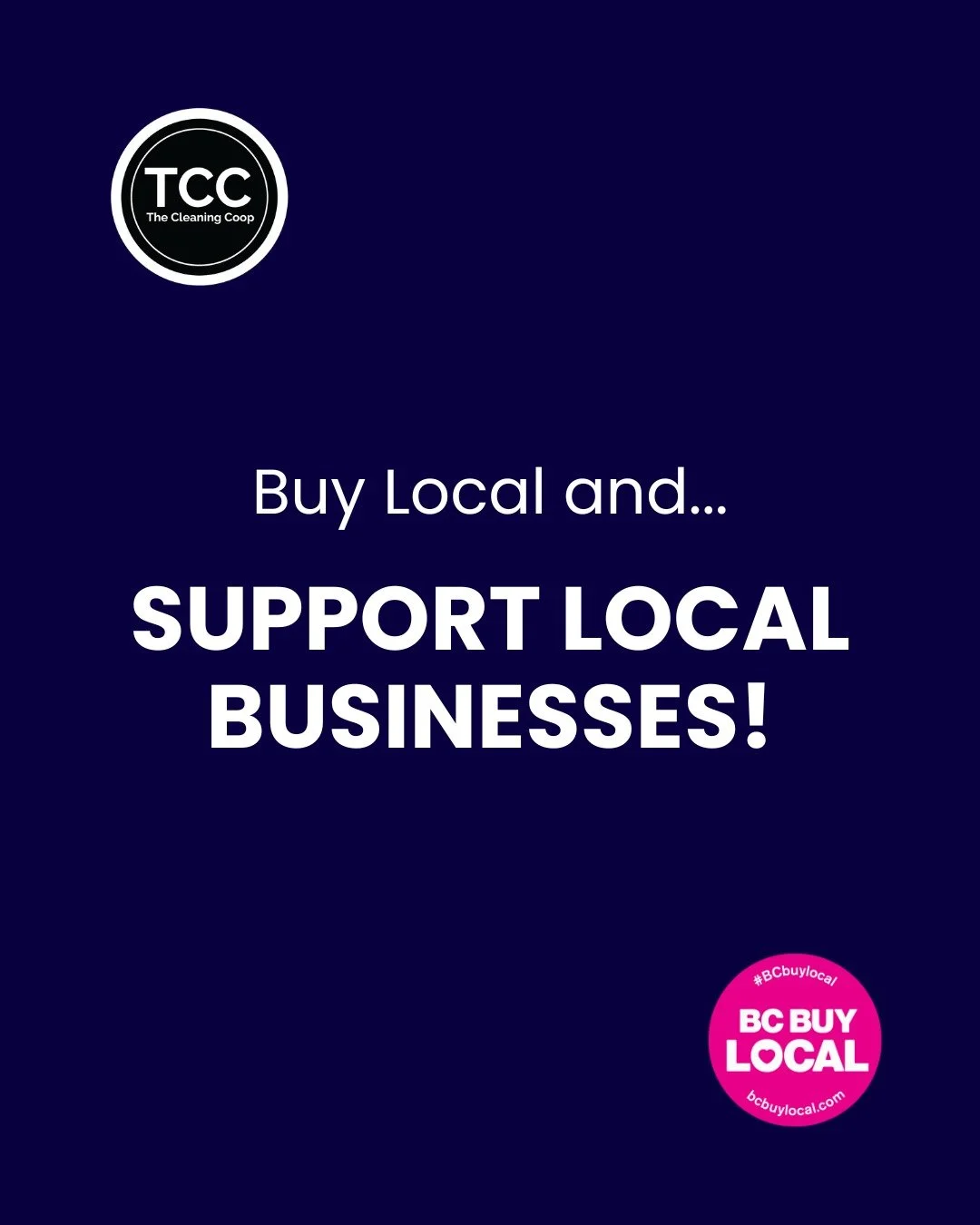 When you hire TCC, you&rsquo;re not just supporting one local business, you&rsquo;re supporting many.

Here&rsquo;s just a few of the local businesses we work with to keep TCC running smoothly:

Supplies - We recently switched to @pinksolutioncanada 