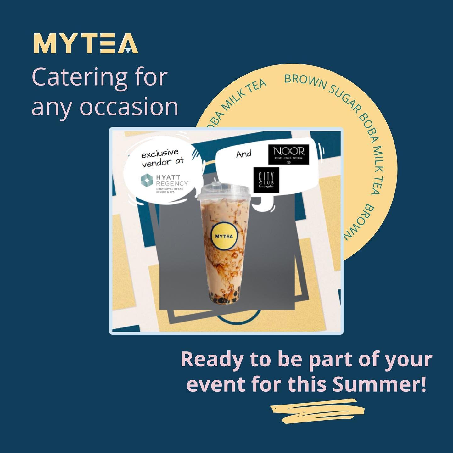 MYTEA catering 🔵🟡🧋offering grab and go service for this hot 😎summer!  Please DM for details 🥰

We welcome small and large parties, gatherings, business events. Mytea is ready to be part of your event for this summer. 🧋⛱️☀️

#boba #bubbletea #bo