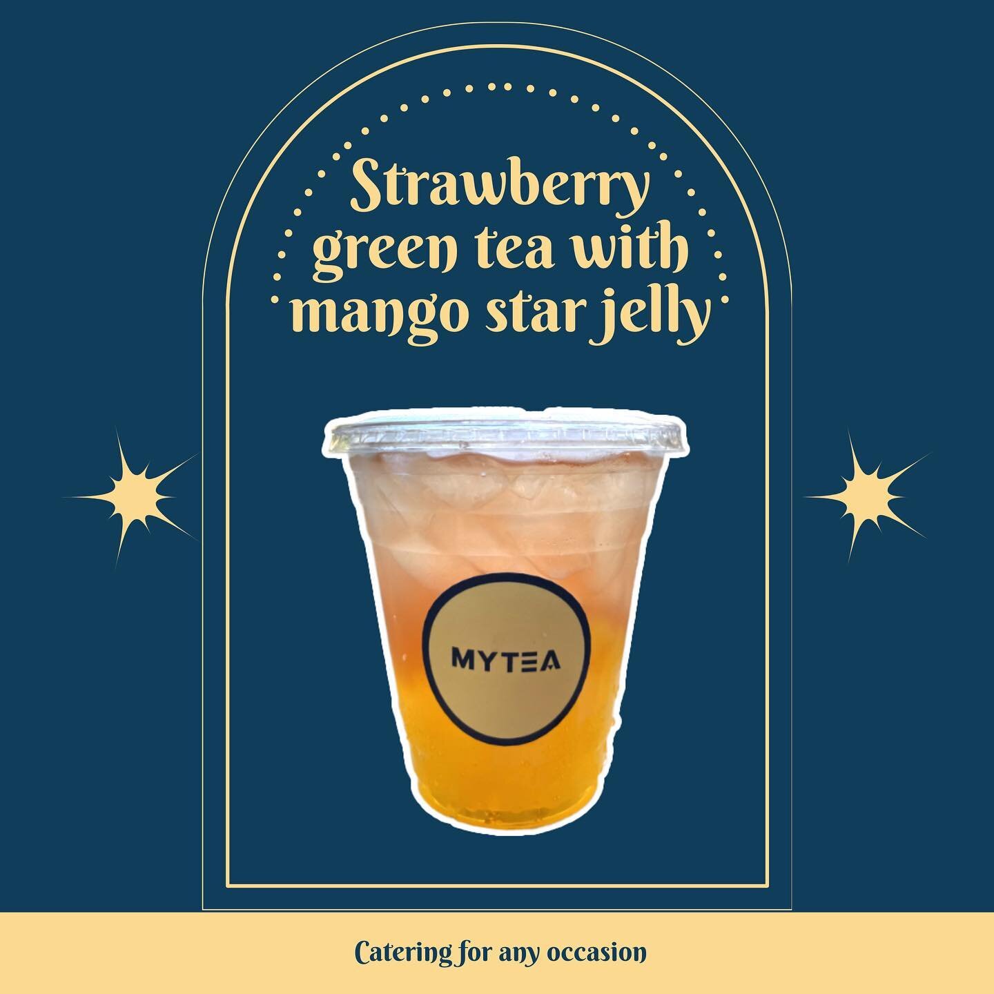 ⛱️☀️Perfect summer drink for any occasion: 

Introducing our Strawberry green tea with mango stay jelly! It is refreshing and delicious! 🍓🥭

We can&rsquo;t wait to be part of your party, please contact us for details!🔵🟡

#boba #bubbletea #bobatea