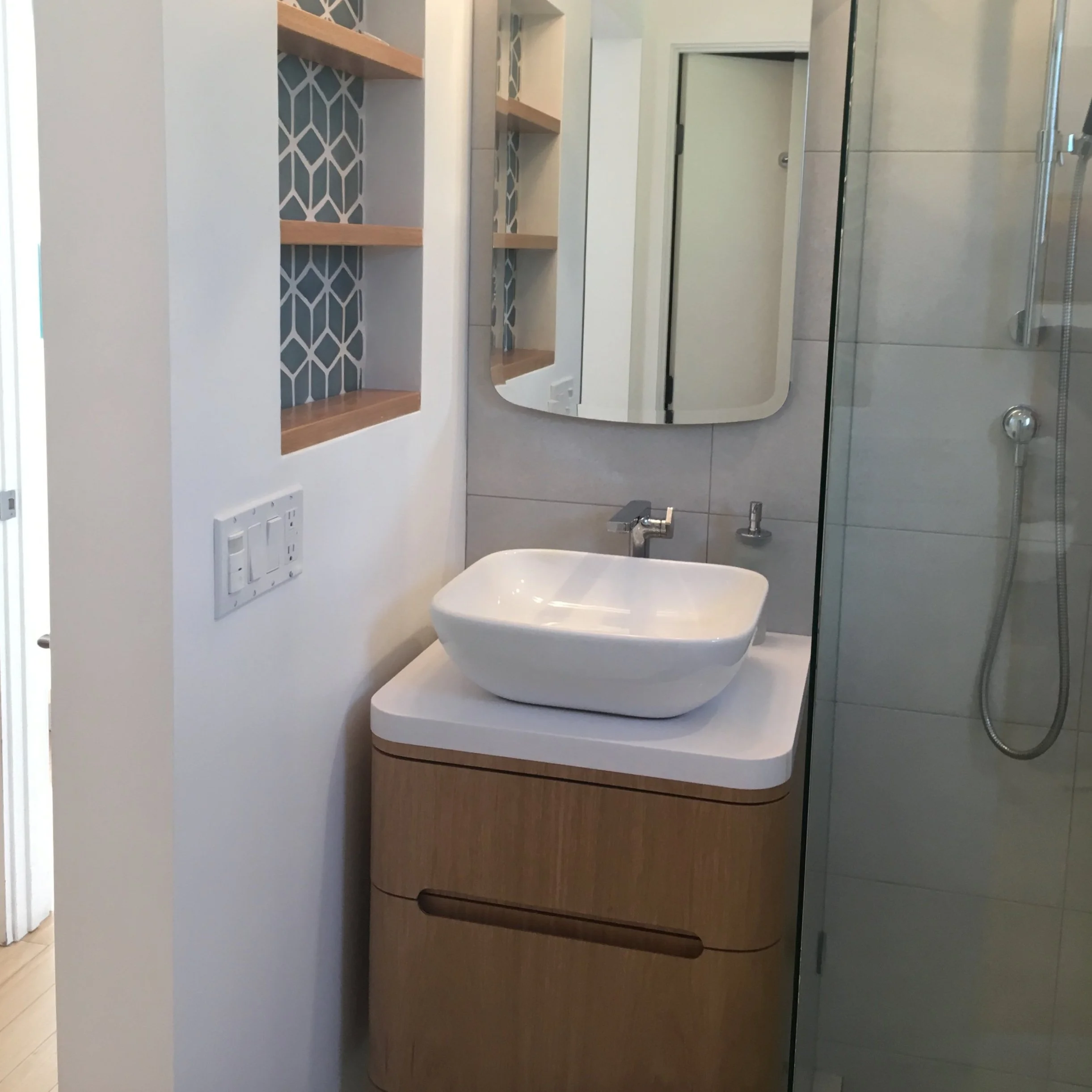 Custom made bathroom floating vanity