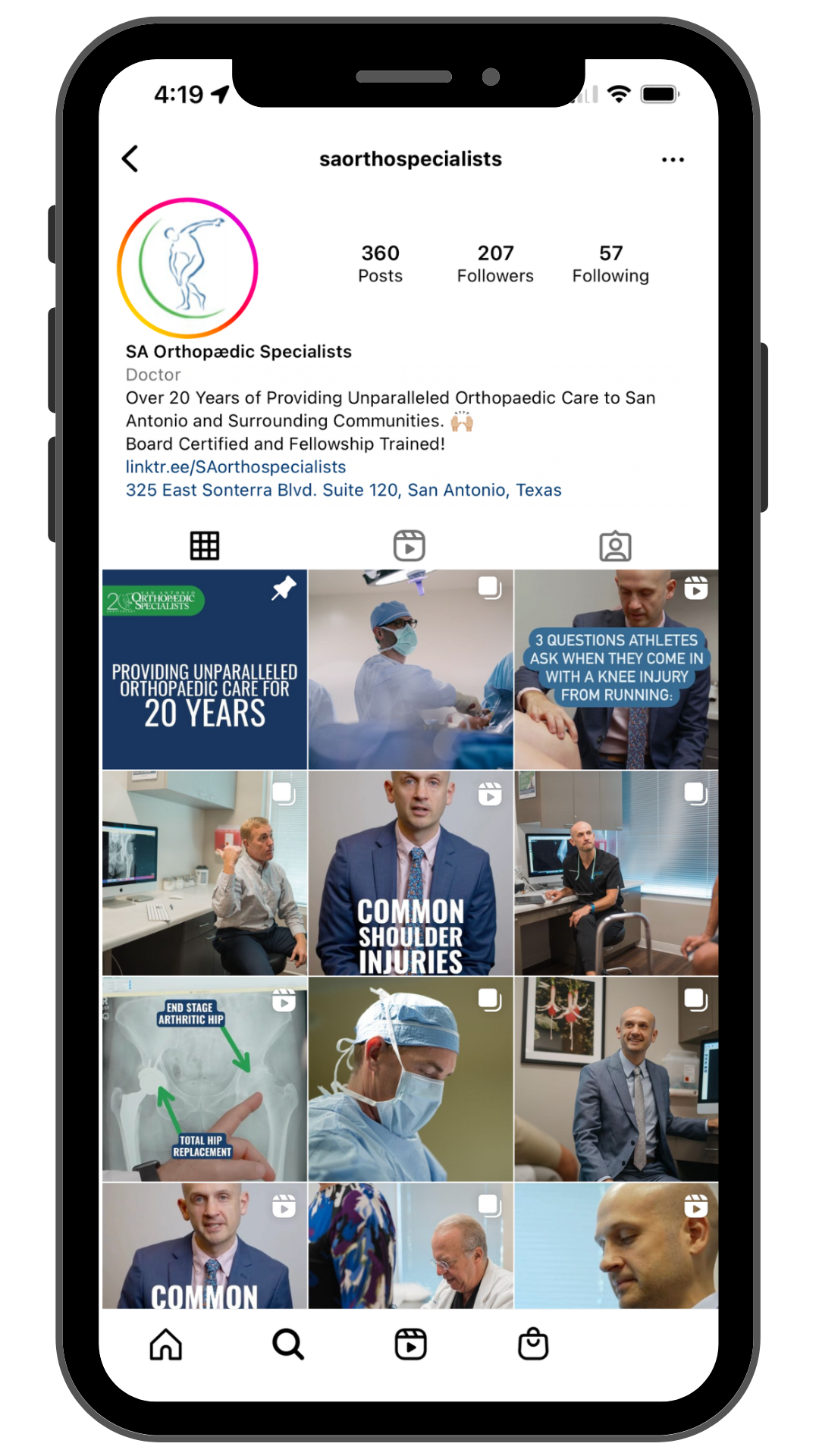 orthopedic and healthcare social media content in san antonio texas