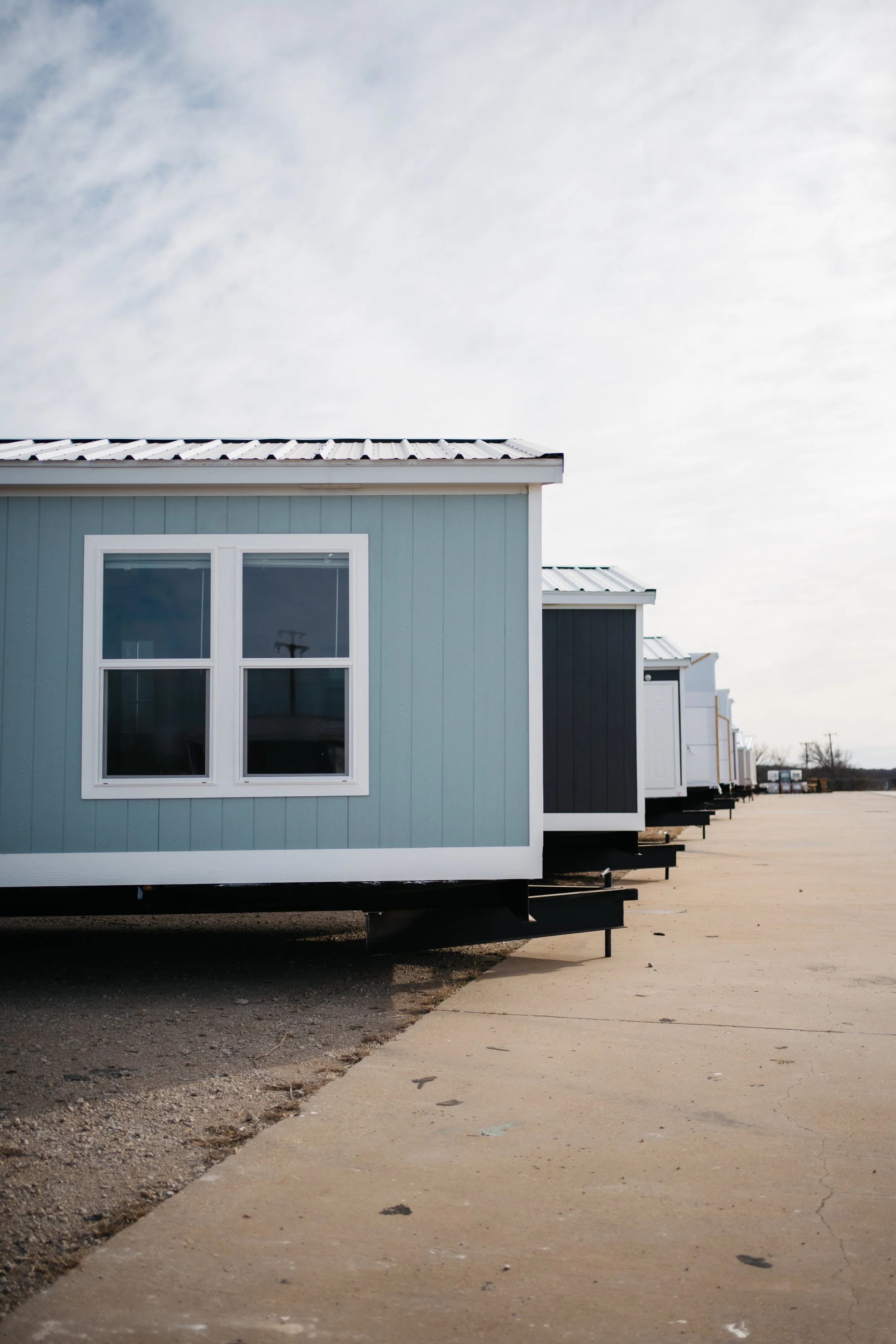 Exterior view of manufactured homes at Homestead Corpus Christi during development phase
