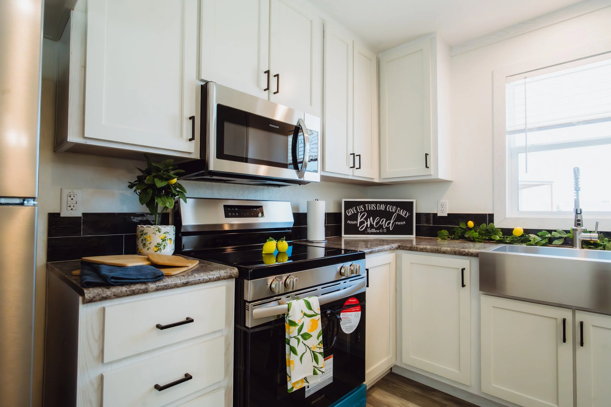 Kitchen detail photography for Homestead Corpus Christi manufactured home community