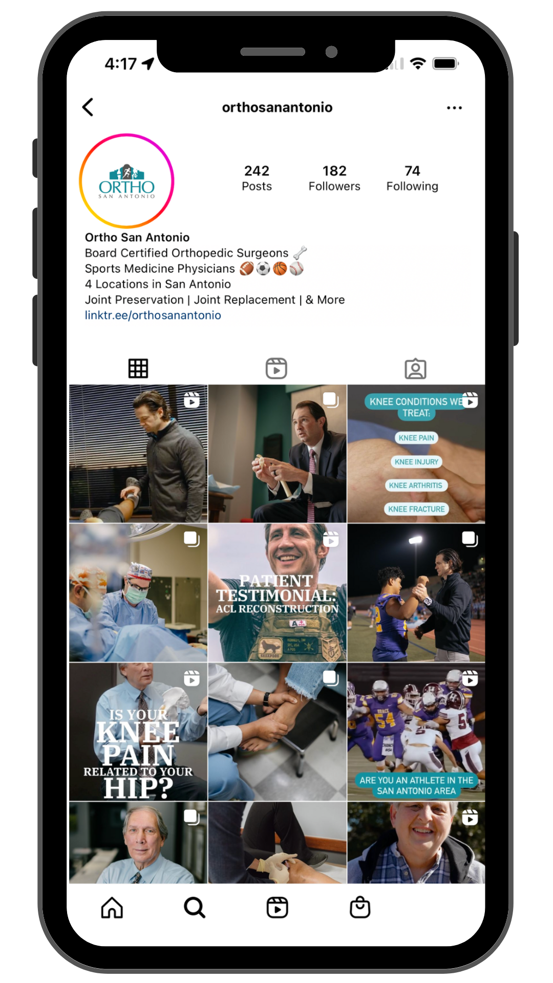 orthopedic and healthcare social media content in texas