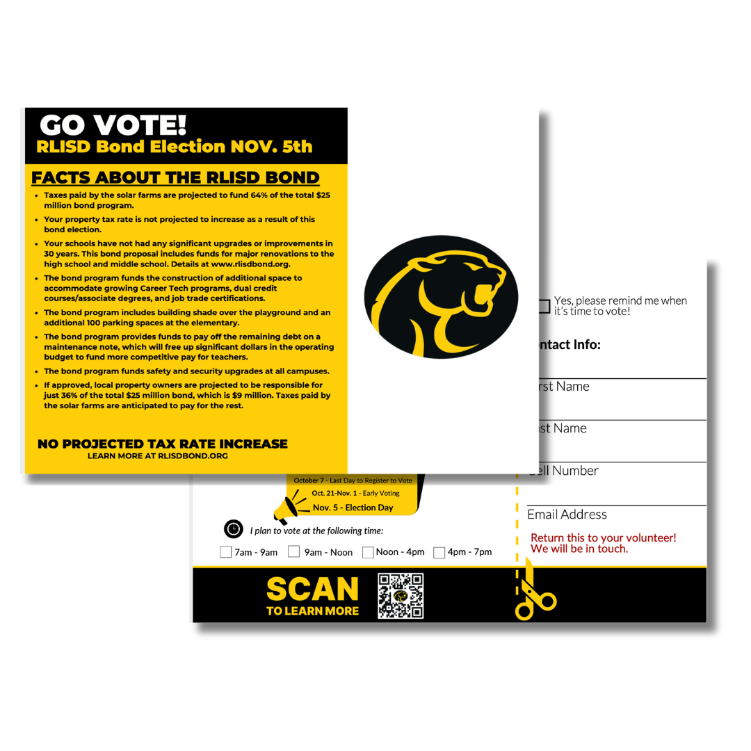 Bond Election Mailer Cards