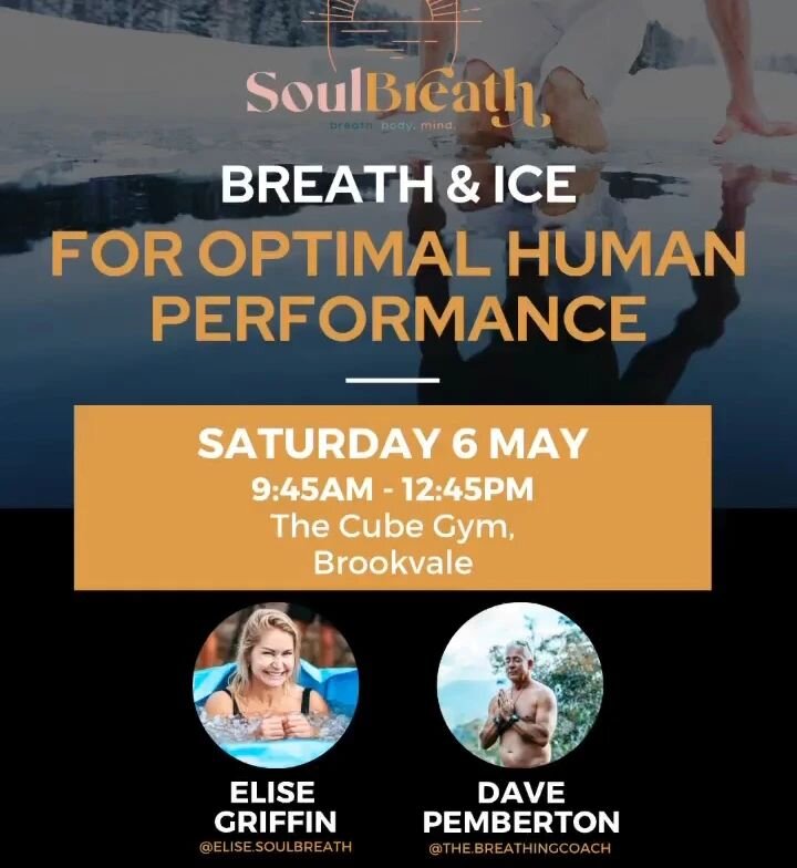 Saturday 6th May, Elise from SoulBreath and myself will be presenting all the fundamentals of Breath that will lead you to Optimal Human Performance! Oxygen Advantage, Buyteko Clinic, Pranayama and Breathless techniques are all included. Be educated,