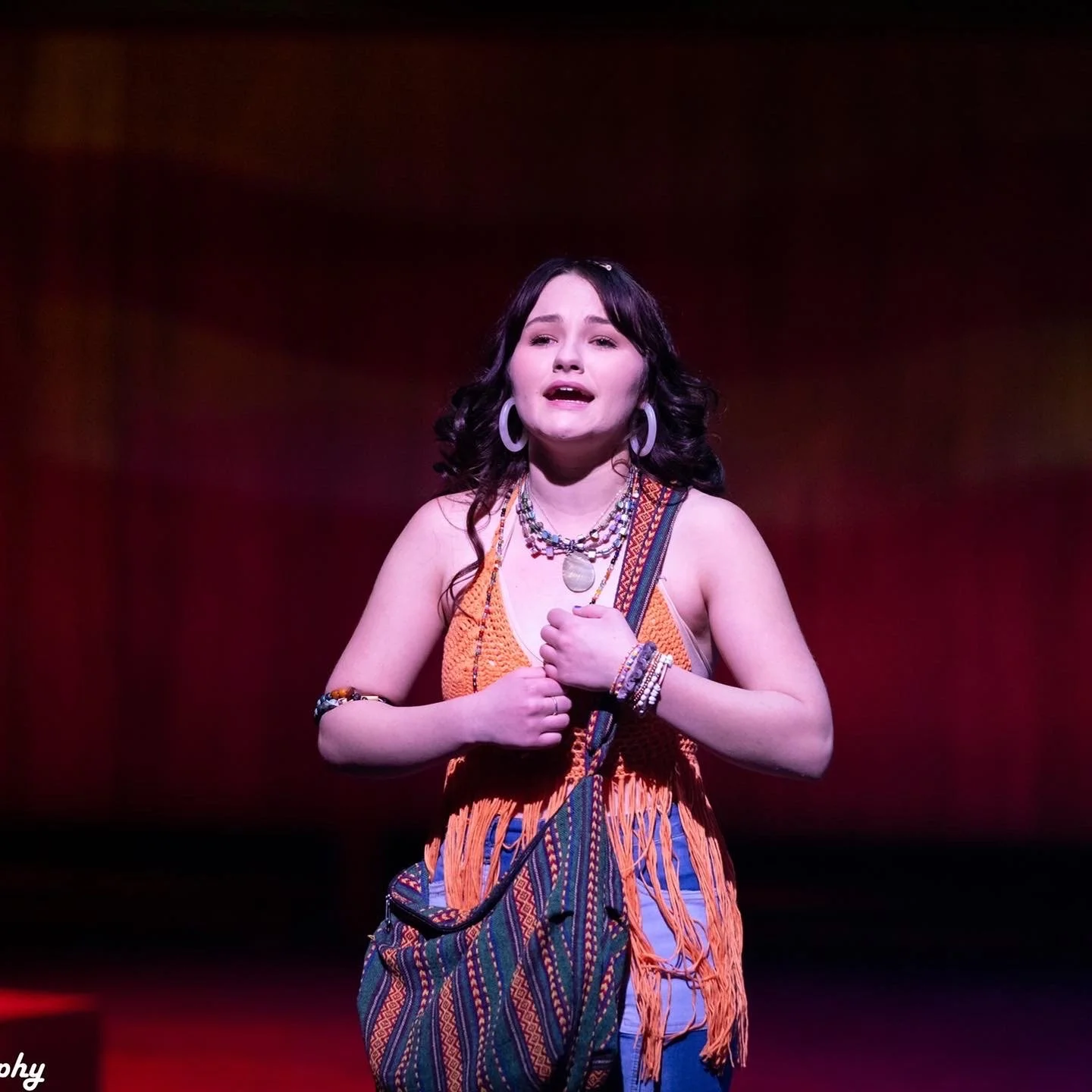 Kennedy Kemmerer performing as Sheila Franklin in Hair