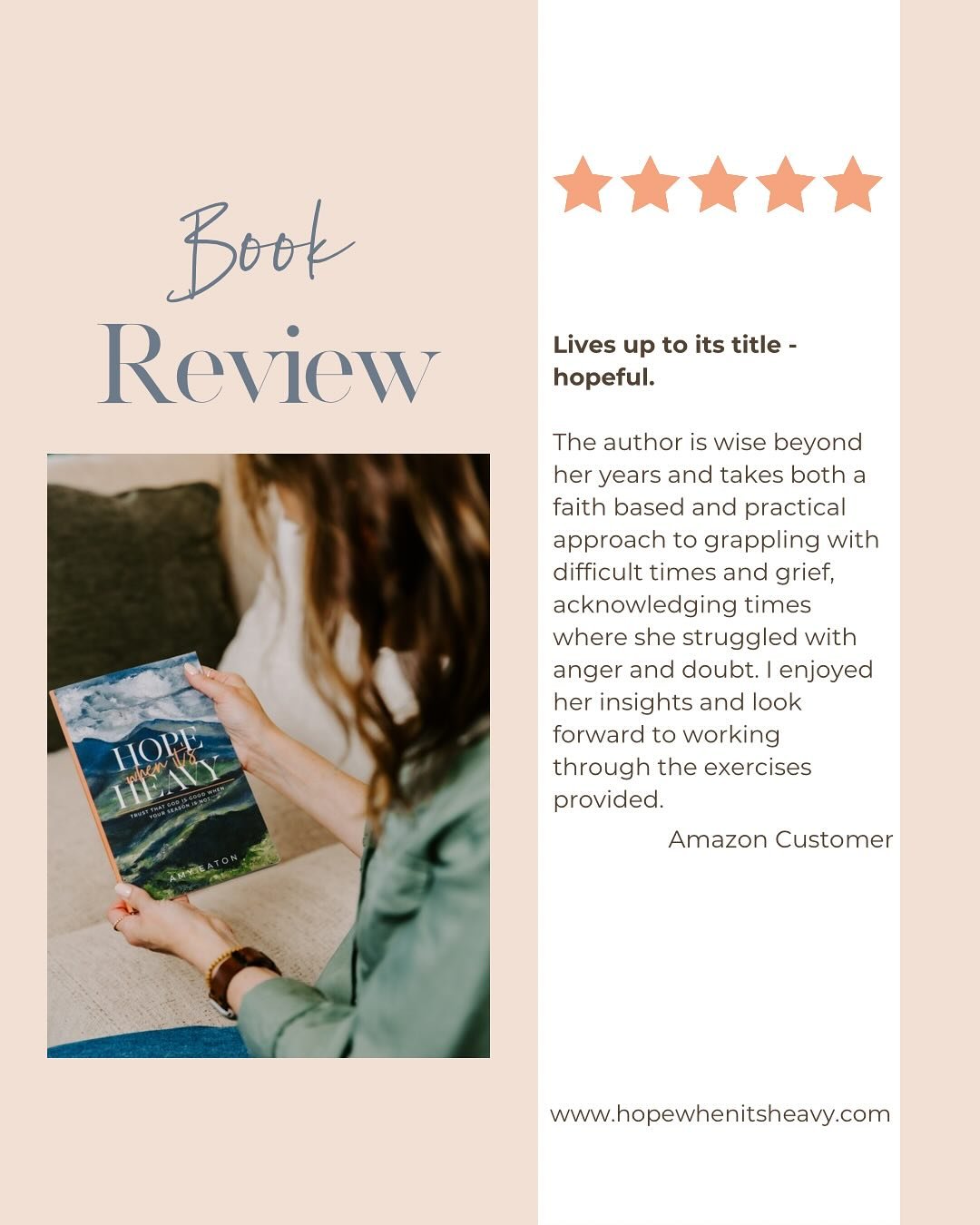 Today is day 7 - Hope When It’s Heavy has been released for a whole week! I’ve received so many texts, messages, and encouraging replies from readers 🥹 And these reviews - wow! Thank you!! I’m so humbled and grateful to the Lord th