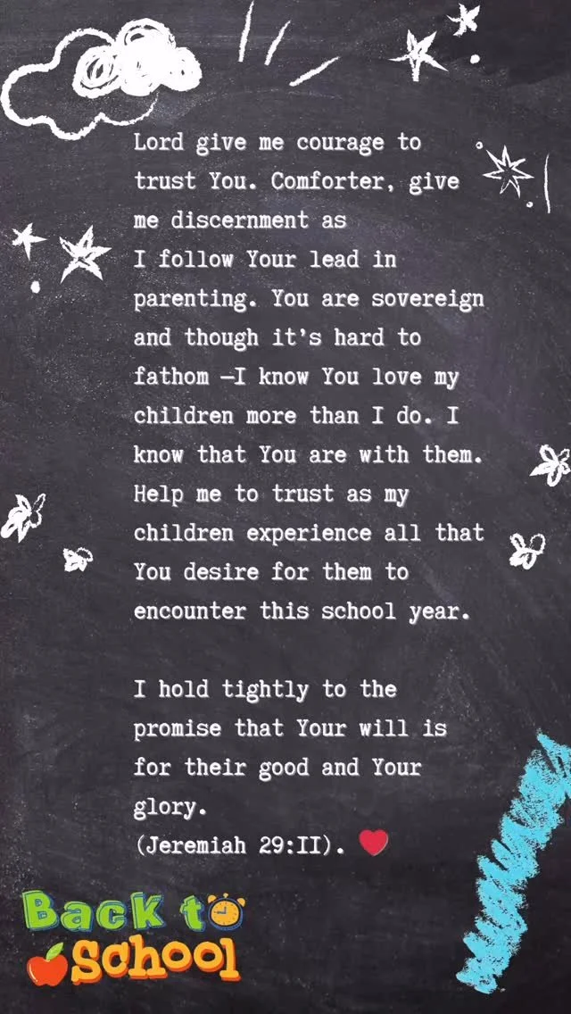 A back to school prayer as you send your “babies” off for another school year π«Άπ€
#backtoschool #firstdayofschool #prayers