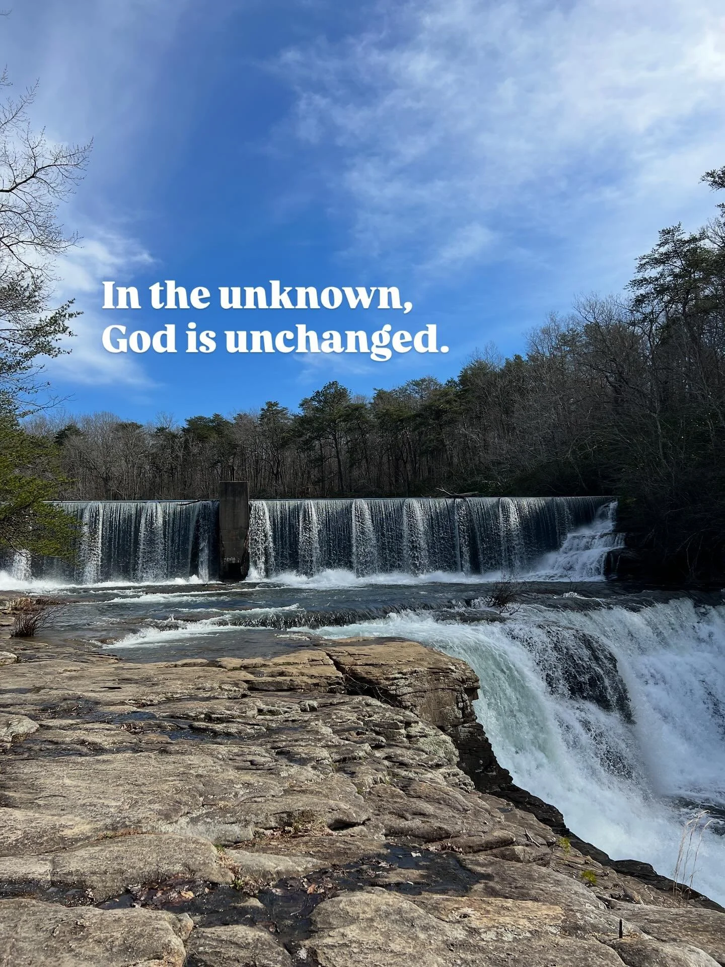 Facing unknowns is difficult. 

I&rsquo;m so grateful that in the 𝙪𝙣𝙠𝙣𝙤𝙬𝙣, God is 𝙪𝙣𝙘𝙝𝙖𝙣𝙜𝙚𝙙. 

He is still good. 
Still sovereign. 
Still kind
Still holy. 
Still all powerful. 
Still Healer. 
Still Provider. 
Still Savior. 
Still Peac