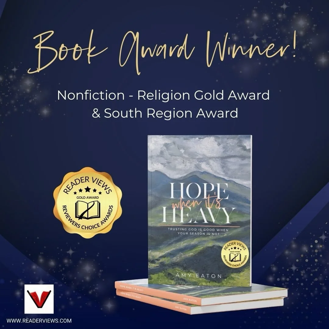 I have sweet news to share! 🥹 (see below 🙏)
&nbsp;
Hope When It&rsquo;s Heavy was selected by Reader Views as a Gold Level Readers&rsquo; Choice Award winner for the Nonfiction Religion/Spirituality category! It was also selected as the South Regio