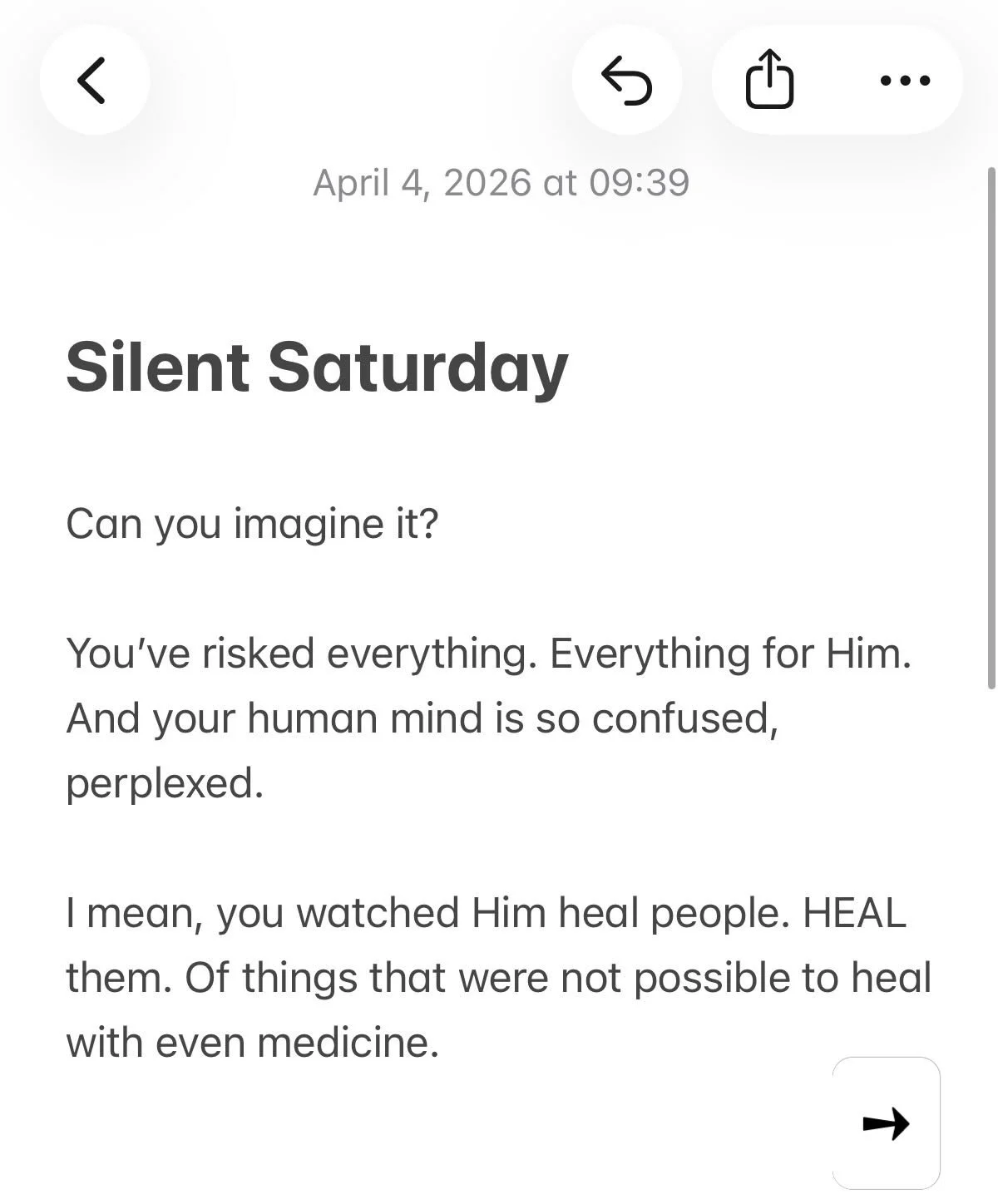 Silent Saturday. Yes, Sunday is coming. But the tension of Saturday is still holy and worthy of sitting in. What if we close our eyes here and contemplate what this day must&rsquo;ve felt like all those years ago, because even though Jesus had told t