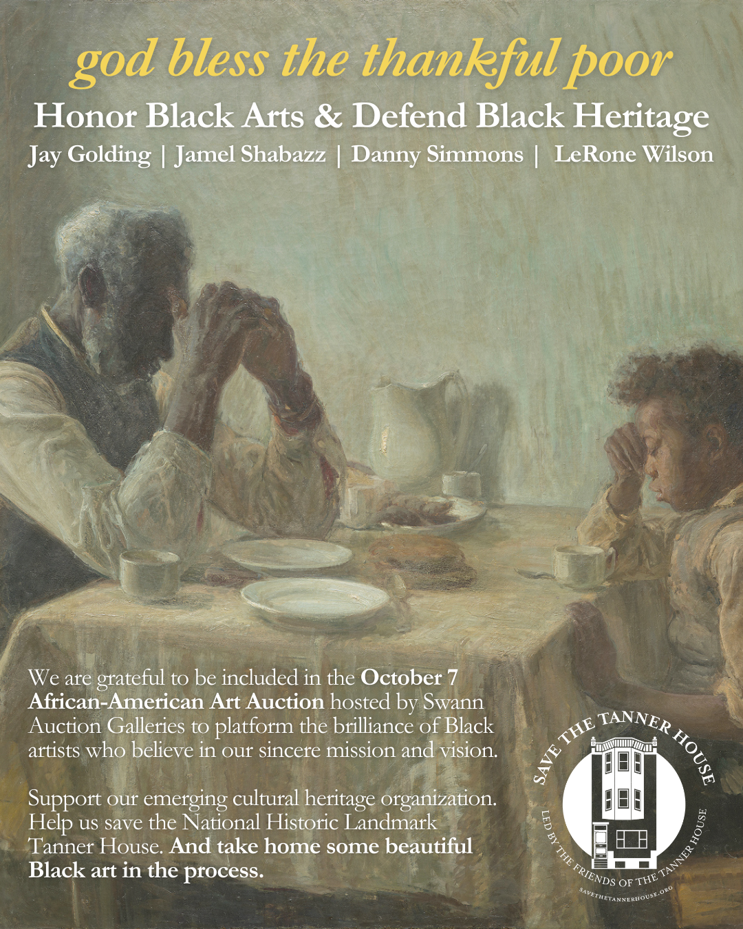 ANNOUNCING: “god bless the thankful poor” Charity Art Auction w/ Swann Galleries & Our Fall/Winter ‘25 Appeal