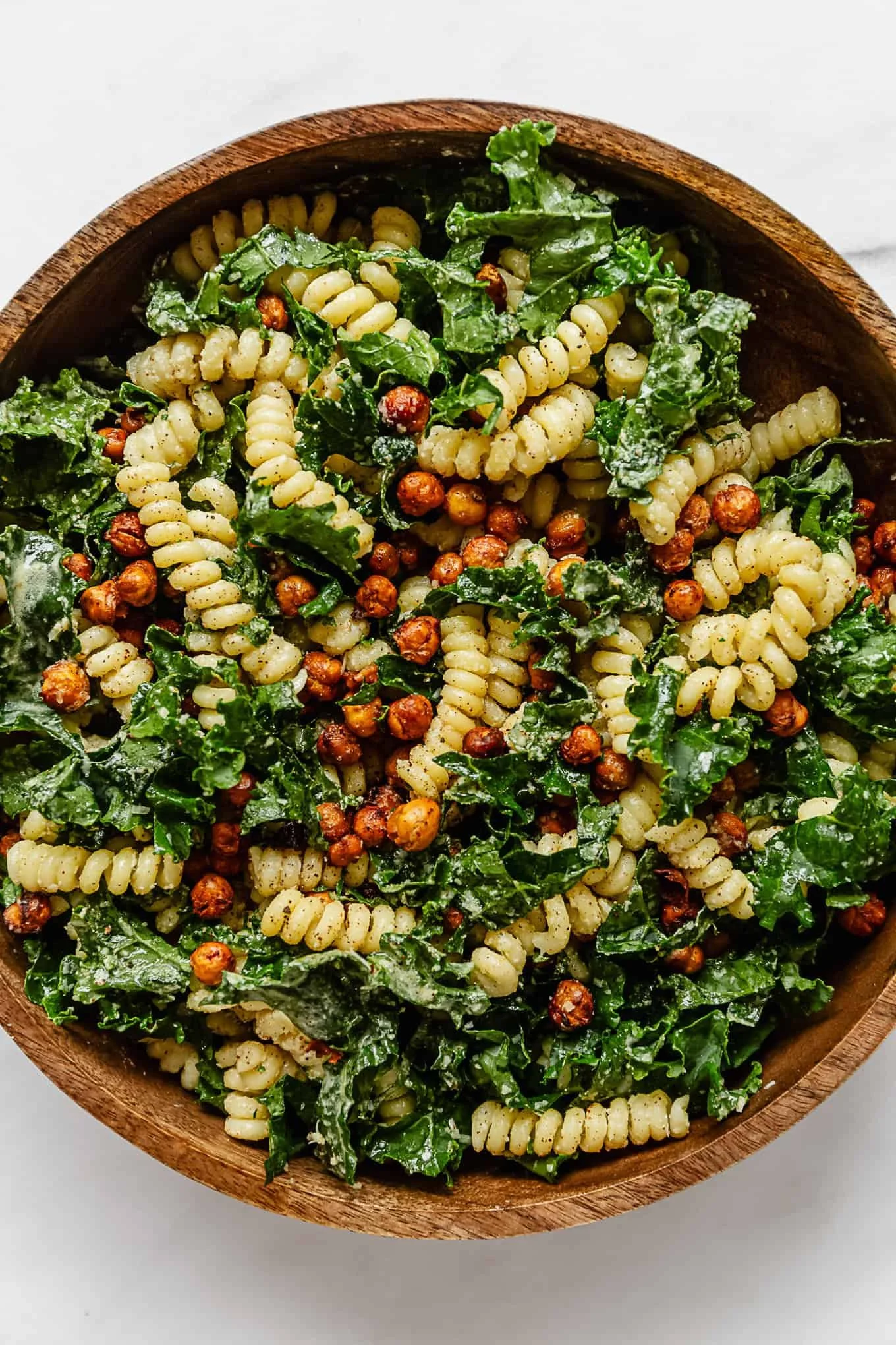 Kale Caesar Pasta Salad