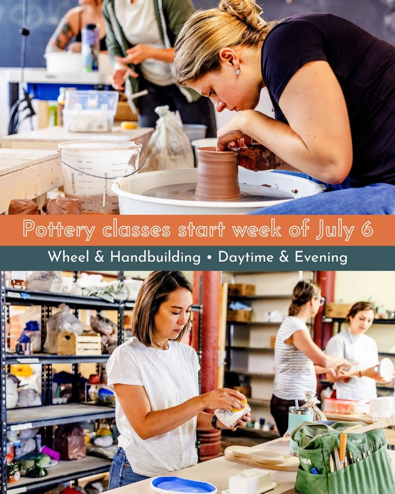SUMMER PLANS? HOW ABOUT A POTTERY CLASS?
Wait, did we have a spring? We&rsquo;re certainly craving some gentler weather before summer heats up. When it does, we&rsquo;ll have a cool seat at a pottery wheel or handbuilding table awaiting you at the st