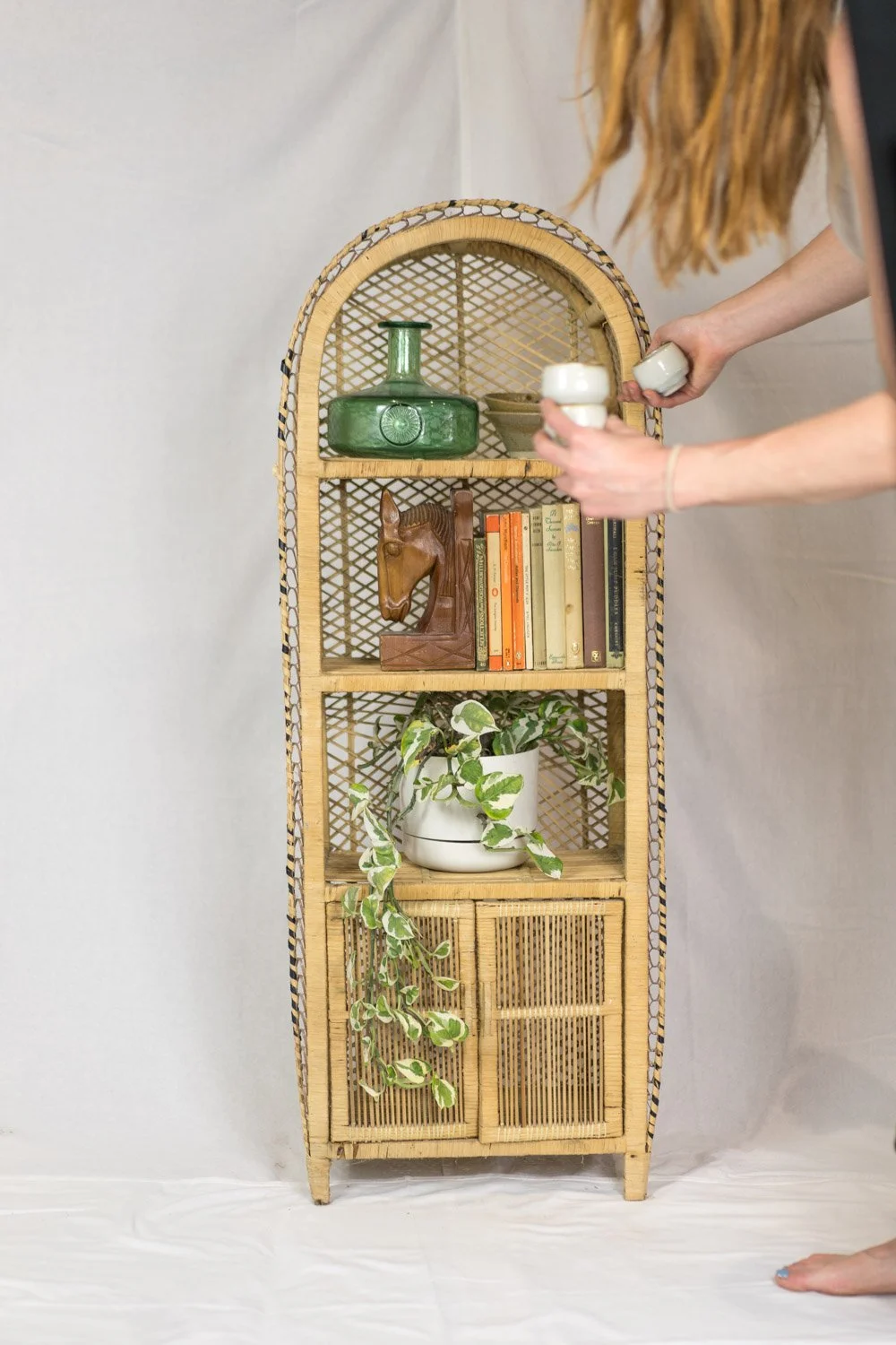 Mini Rattan Display Shelf